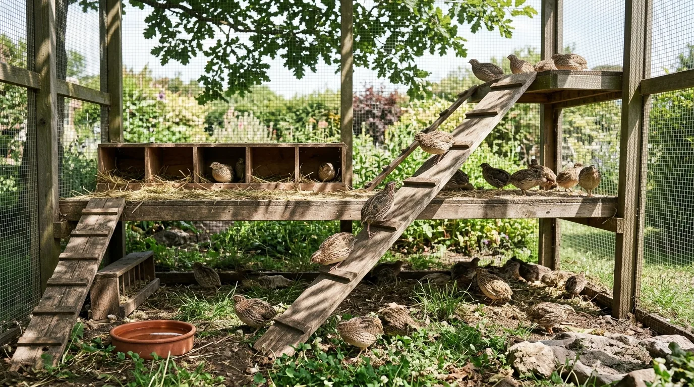 Quail Enclosure With Ramps